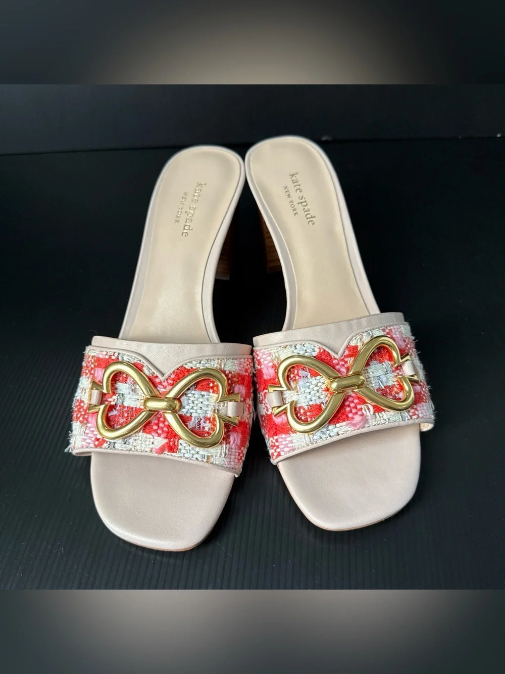 NIB Kate Spade Pink Elouise Tamarillo Block Slip On Heels Women’s Size 9.5